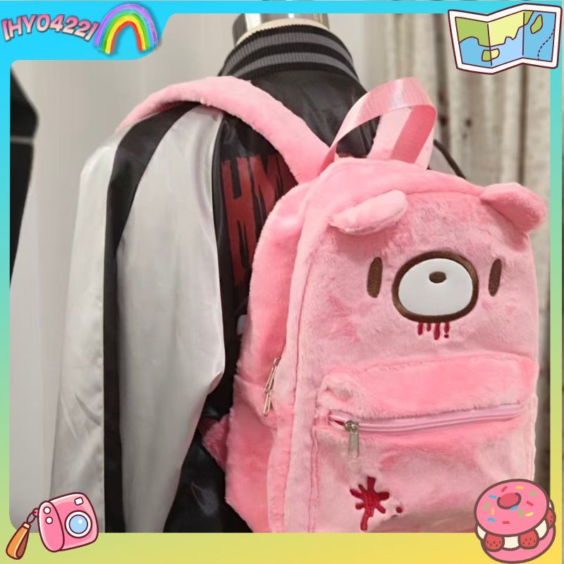 Fashion Backpack Women - กระเป๋าเป้ลายการ์ตูนหมีโกลมี่สีชมพู ความจุขนาดใหญ่ สไตล์ญี่ปุ่น แฟชั่นอินเทรนด์สำหรับผู้หญิง เหมาะสำหรับการเดินทางและใช้งานในชีวิตประจำวัน