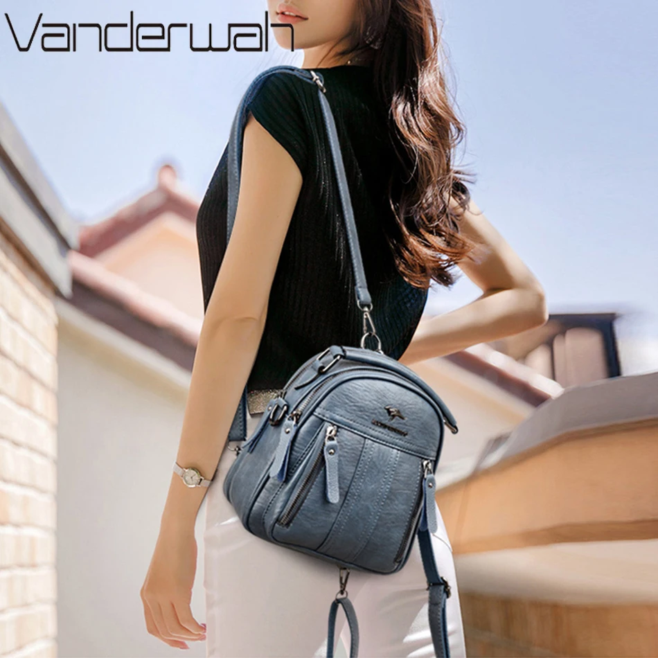 4 In 1 หนังกระเป๋าเป้สะพายหลัง - Mini Backpack Purse บทวิจารณ์และราคา